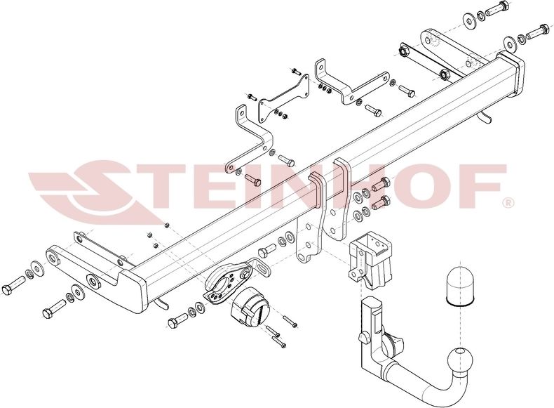 Фаркоп Steinhof для Kia Sportage V 2022-2026. Быстросъемный крюк. Артикул H-287