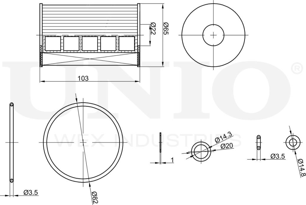 Фильтр масляный (Unio). Артикул FLT-20104