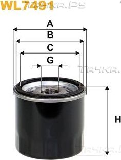 Масляный фильтр WIX Filters для Ravon R4 2015-2026. Артикул WL7491