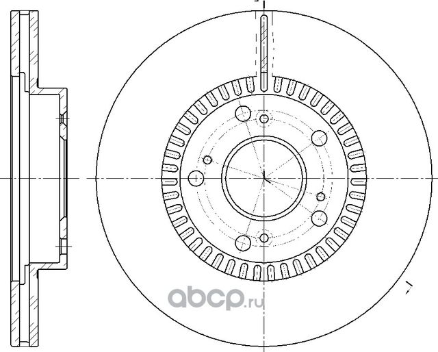 Диск тормозной вентилируемый (G-Brake). Артикул GR02993
