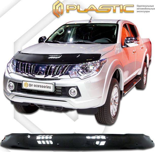 Дефлектор СА Пластик для капота (Classic черный) Mitsubishi L200V 2015-2019. Артикул 2010010111571