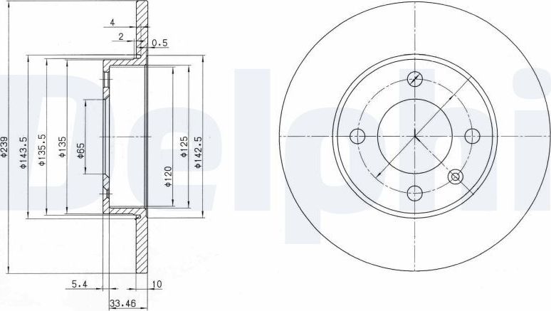 Тормозной диск Delphi. Артикул BG2117