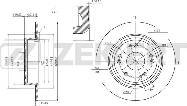 Тормозной диск Zekkert. Артикул BS-6870