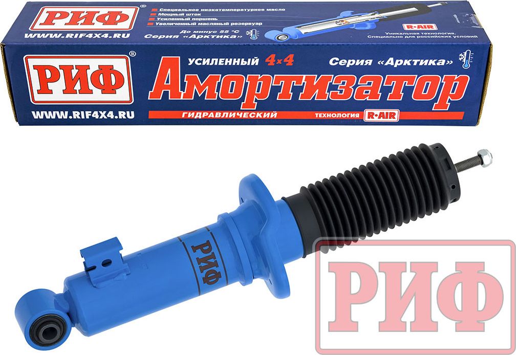 Амортизатор РИФ Арктика (R-AIR) передний штатный для Mitsubishi L200 2005-2015. Лифт 0-40 мм. Артикул PLT241