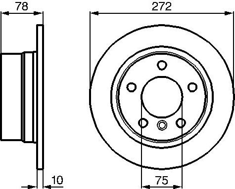 Тормозной диск Bosch задний для BMW 3 III (E36) 1994-2000. Артикул 0 986 478 641
