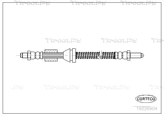Тормозной шланг Corteco задний для Ford Orion III 1990-1993. Артикул 19026904