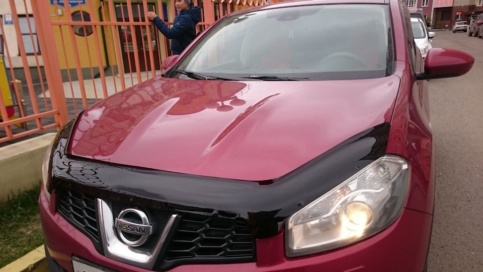 Дефлектор Vip-Tuning для капота Nissan Qashqai I 2009-2013. Артикул NS34