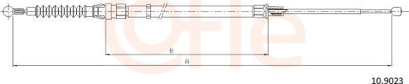Трос ручника (тросик ручного тормоза) Cofle. Артикул 10.9023