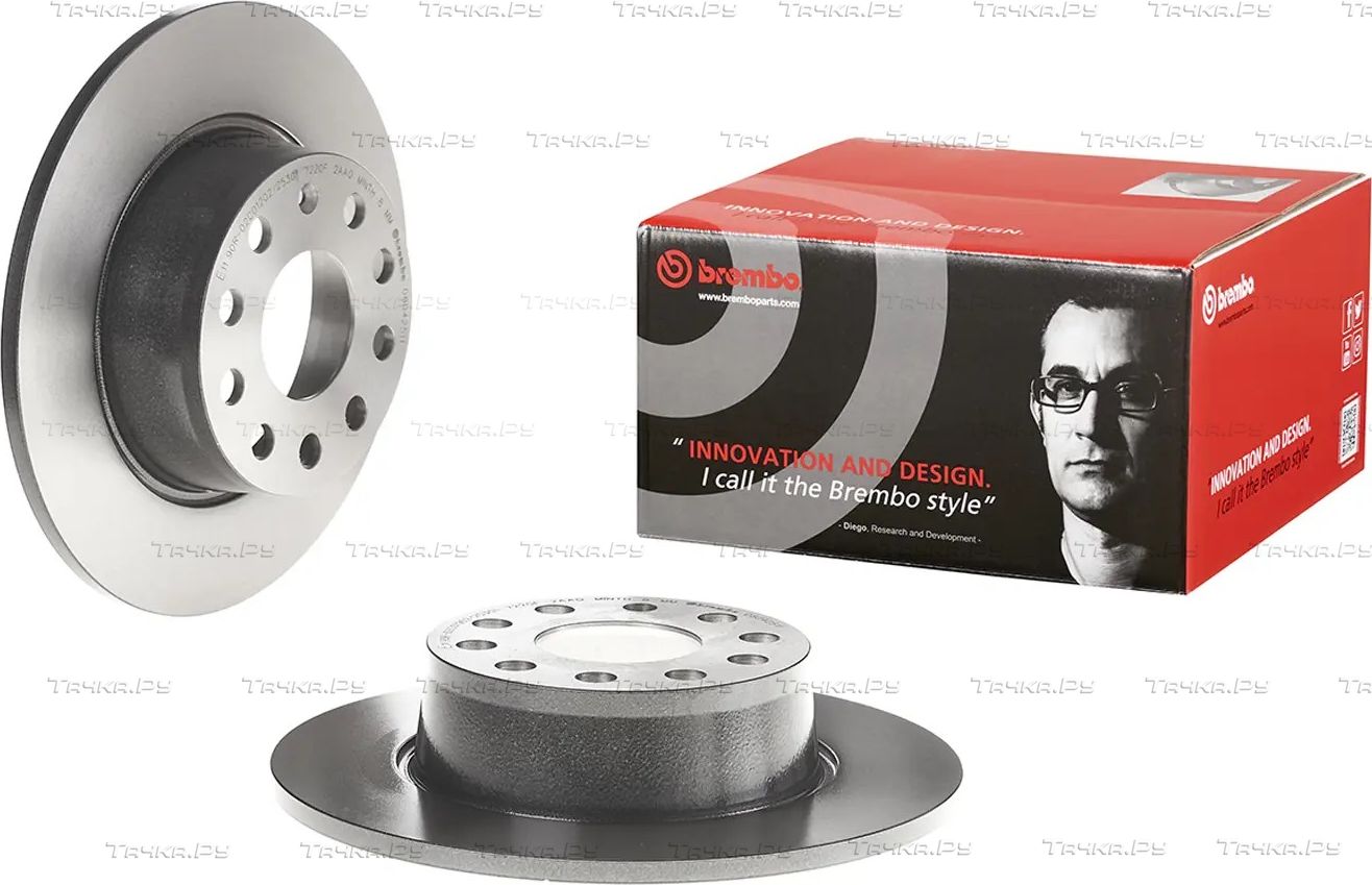 Тормозной диск Brembo PRIME LINE - UV Coated задний для Volkswagen Jetta VII 2017-2026. Артикул 08.D425.11