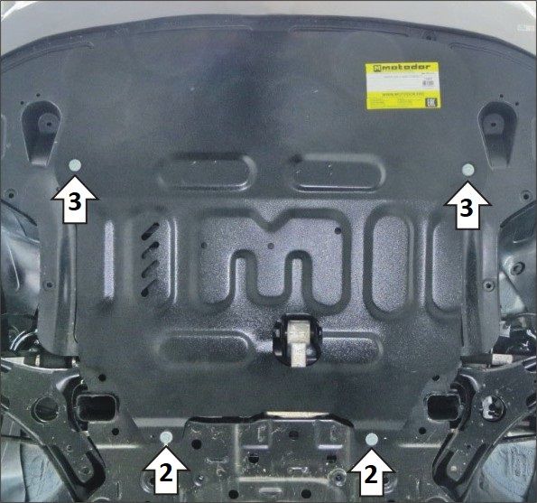 Защита Мотодор усиленная для картера, КПП Kia KX3 2023-2026. Артикул 71003