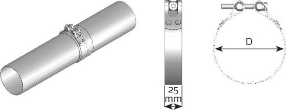 Хомут глушителя Dinex для DAF LF 45 2001-2026. Артикул 99892
