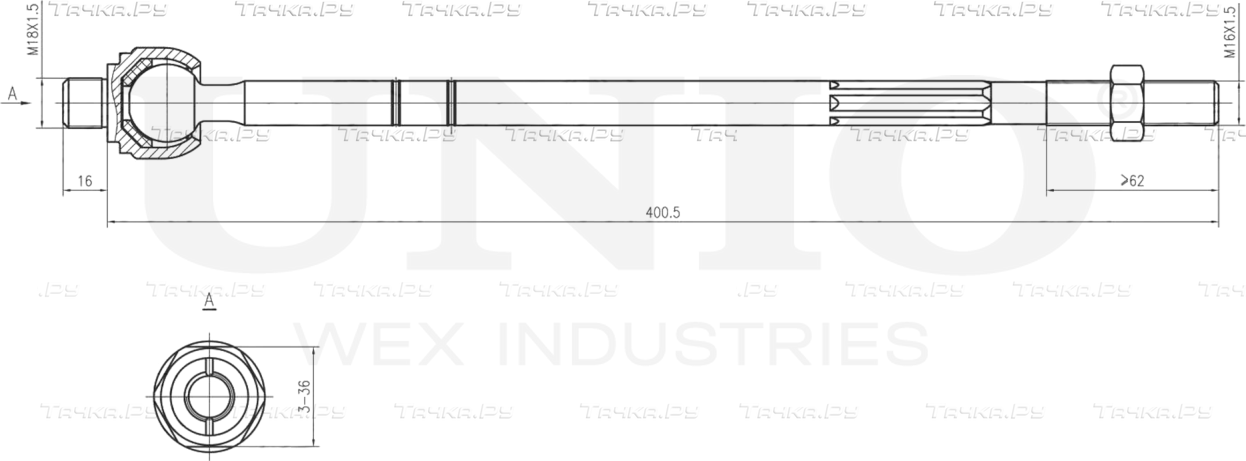 Тяга рулевая (Unio). Артикул SSP-30067