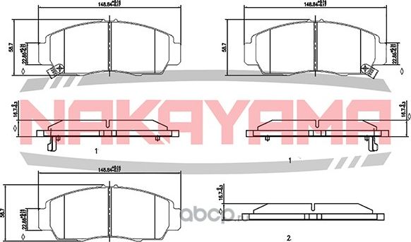 Колодки тормозные (Nakayama). Артикул P0544NY
