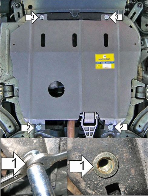 Защита Мотодор для картера, КПП Opel Combo C хэтчбек, вэн, фургон/универсал 2001-2012. Артикул 71502