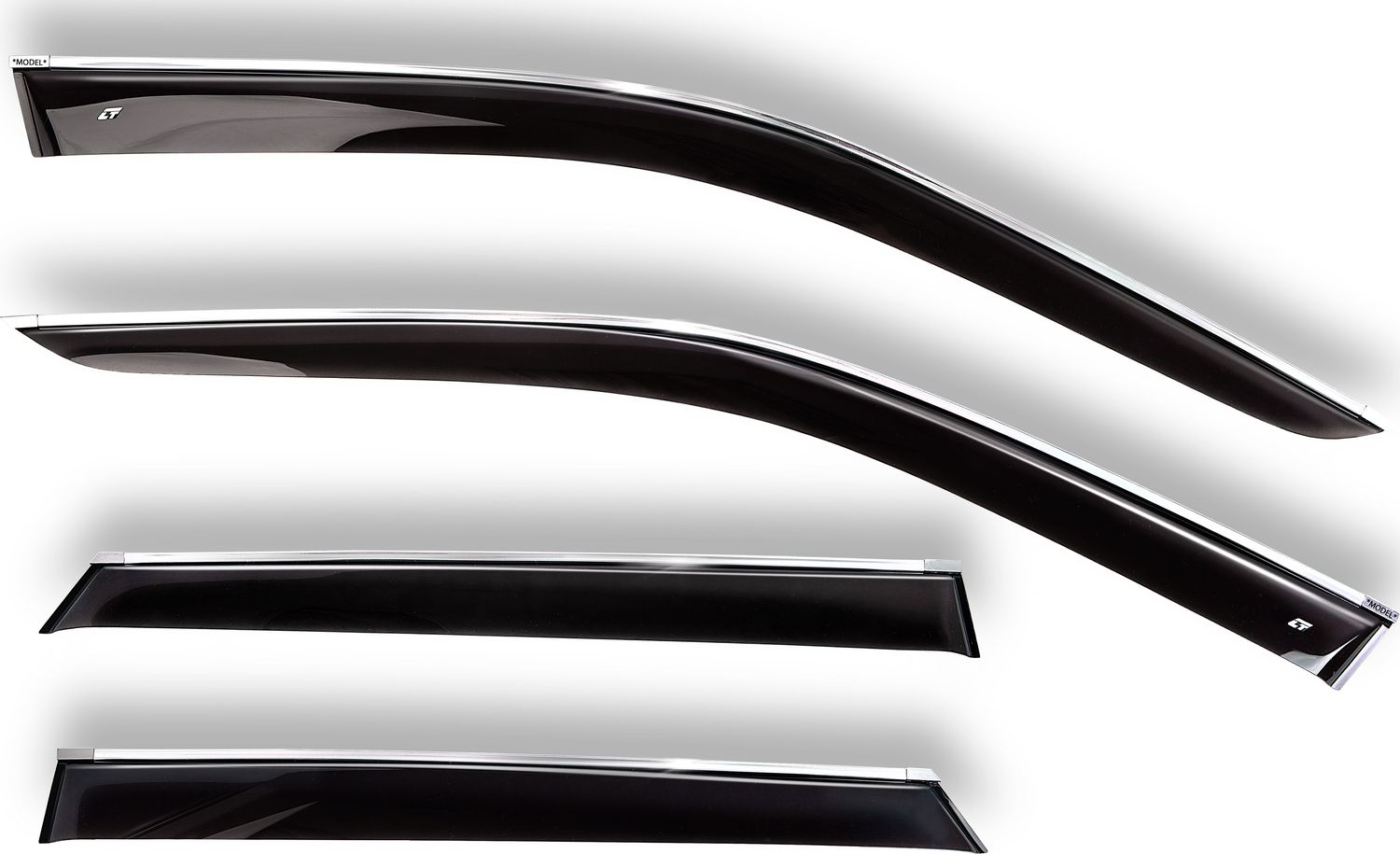 Дефлекторы Cobra Tuning для окон (с хром. молдингом) Volkswagen Passat B4 седан 1993-1997. Артикул V21188CR