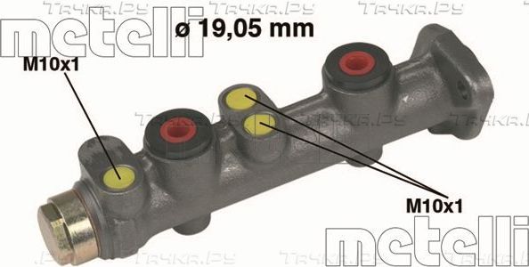 Тормозной цилиндр главный Metelli (Чугун). Артикул 05-0028