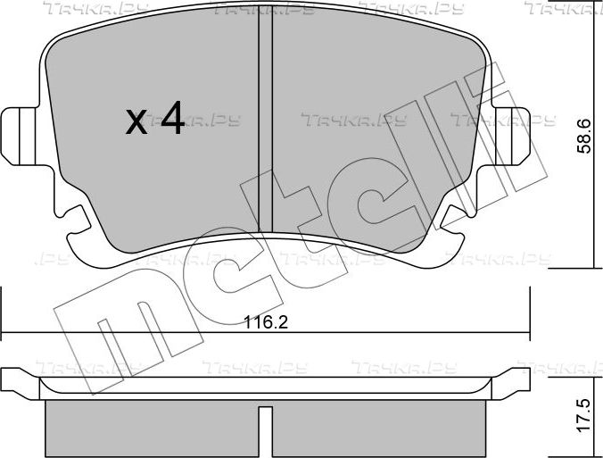 Тормозные колодки Metelli задние для Audi S6 III (C6) 2006-2011. Артикул 22-0554-2