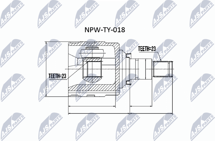 Шрус внутренний (граната) NTY. Артикул NPW-TY-018