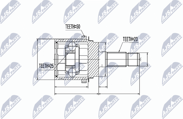 Шрус наружный (граната) NTY задний для Honda Shuttle I 1997-2002. Артикул NPZ-HD-048