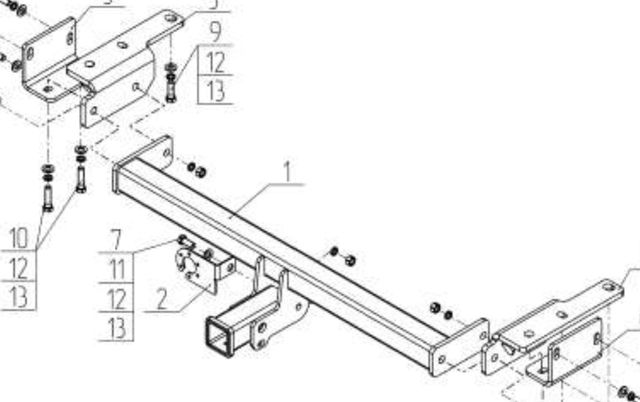 Фаркоп AvtoS для Lexus RX (AL20) 2015-2022  (Американский квадрат). Артикул LX 03B