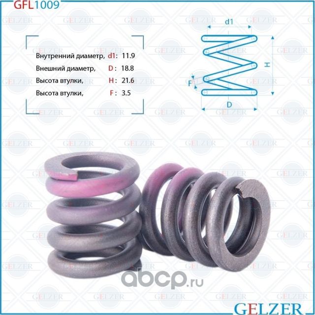 GFL1009Пружина бокового поджима рулевой рейки, размер 11.9x18.8x21.6x3.5 (Gelzer). Артикул GFL1009