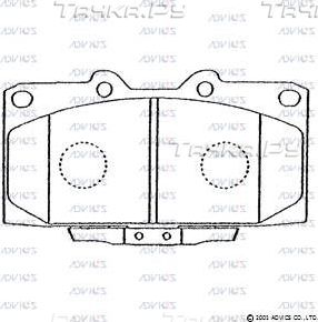 Тормозные колодки Advics передние для Nissan 300ZX II (Z32) 1990-1995. Артикул SN258P