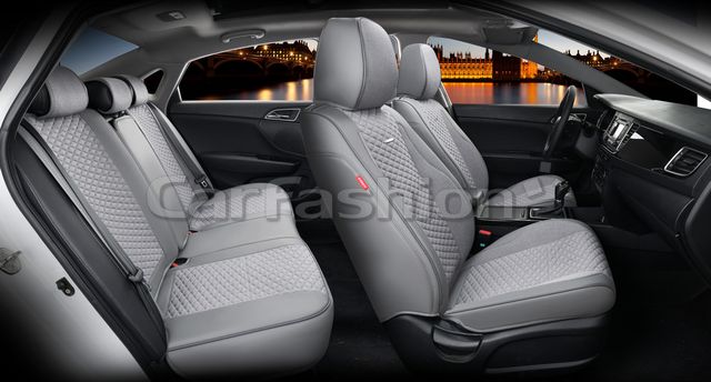 Чехлы универсальные каркасные CarFashion 5D Rover Plus на сидения авто, цвет Серый/Серый/Серый. Артикул 27272