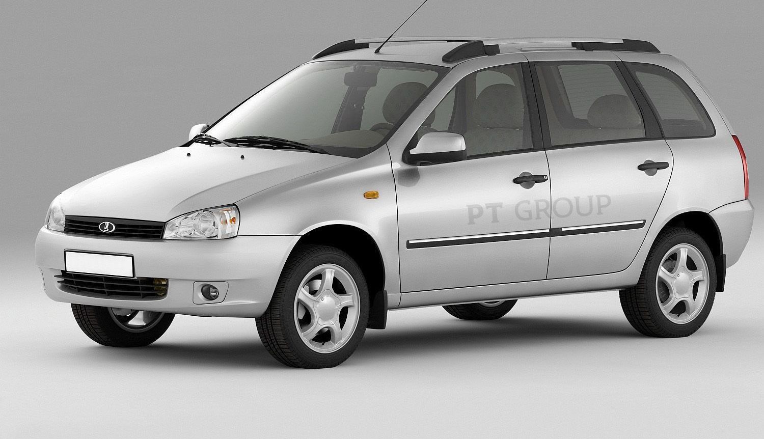 Рейлинги продольные PT Group Комфорт под крышу с ребром для Lada Kalina универсал 2004-2013 Серебристый муар. Артикул 01170603