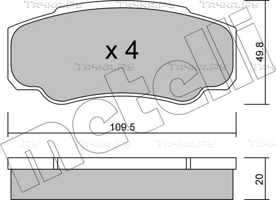 Тормозные колодки Metelli задние для Fiat Ducato II 2002-2006. Артикул 22-0532-0