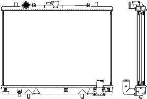 Радиатор охлаждения двигателя Sakura для Mitsubishi L200 III 1996-2007. Артикул 3322-1002