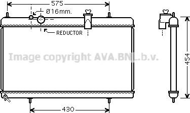 Радиатор охлаждения двигателя AVA. Артикул PEA2256