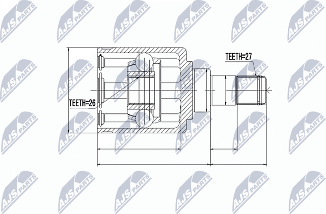 Шрус внутренний (граната) NTY передний правый для BMW X5 I (E53) 2000-2006. Артикул NPW-BM-006