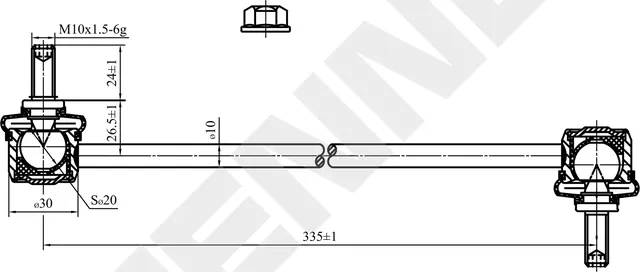 Тяга стабилизатора передняя CITROEN BERLINGO 18>, C4 04-14, PEUGEOT 307 00-12, P (Zennek). Артикул DST0089