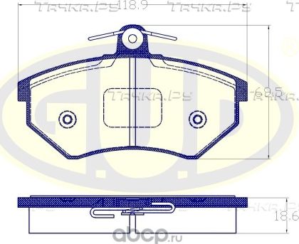 Тормозные колодки G.U.D. передние для Audi 80 V (B4) 1991-1996. Артикул GBP013440