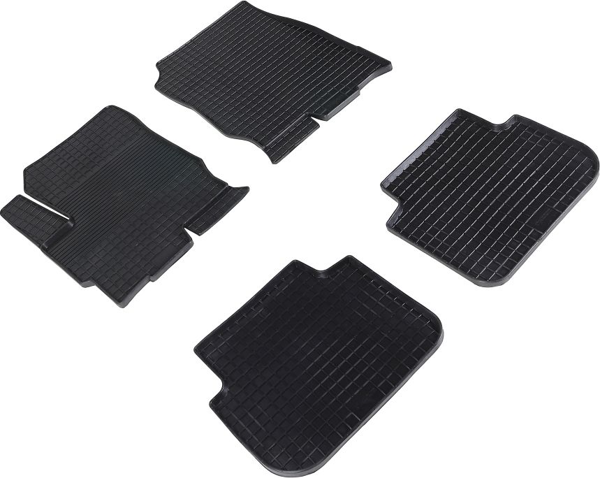 Коврики резиновые Seintex с узором сетка для салона Mitsubishi Colt 2009-2012. Артикул 00435