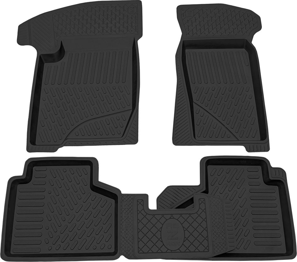 Коврики Rezkon резиновые (эконом) для салона Chevrolet Niva (2123) I 2002-2009. Артикул 1039040100