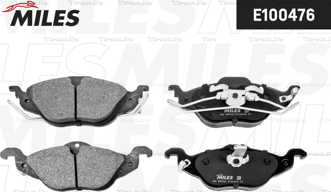 Тормозные колодки Miles (Semi-Metallic) передние для Opel Astra G 1998-2009. Артикул E100476