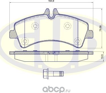 Тормозные колодки G.U.D. задние для Volkswagen Crafter I 2006-2016. Артикул GBP124700