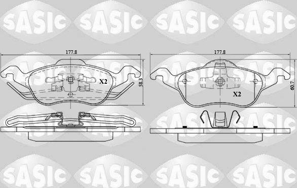 Тормозные колодки Sasic передние для Ford Focus I 1998-2005. Артикул 6216018