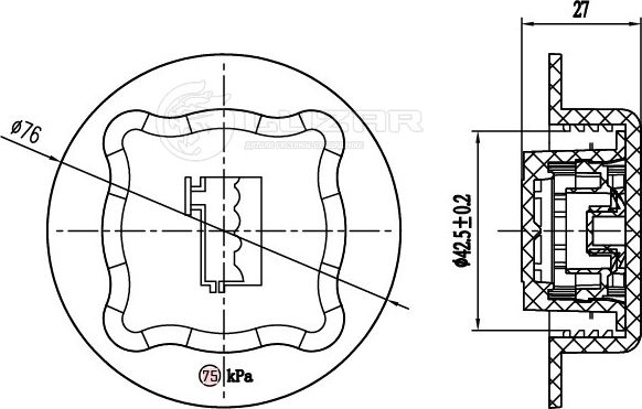 крышка (пробка) расширительного бачка LUZAR для а/м Volvo Trucks FH (93-)/(02-)/ Luzar (полимерный материал). Артикул LL 1003