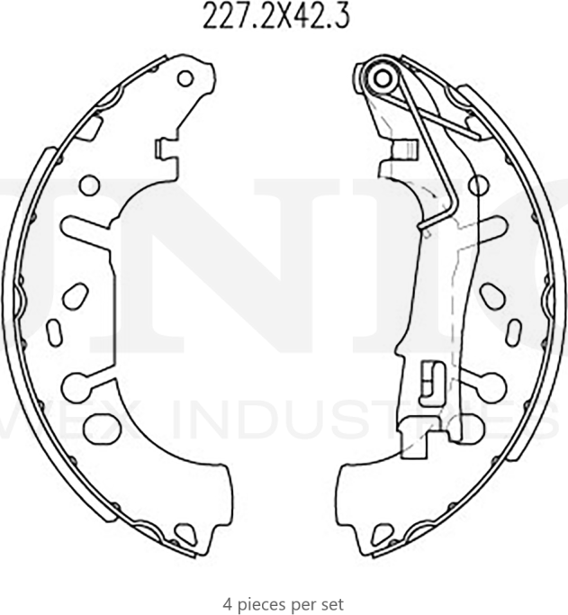 Колодки тормозные барабанные, комплект (Unio). Артикул BRP-10009