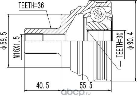 Комплект ШРУСа (Dynamatrix-Korea). Артикул DCV803037