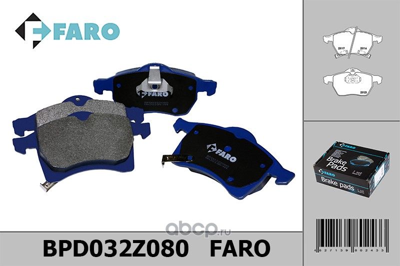 Колодки торм. диск перед.Chevrolet Corsa 3, Opel Astra G/H, Zafira A/B/C (1991-) (Faro). Артикул BPD032Z080