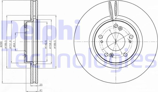 Тормозной диск Delphi. Артикул BG5052C