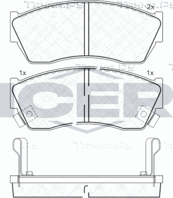 Тормозные колодки Icer передние для Subaru Justy II 1995-1998. Артикул 180811
