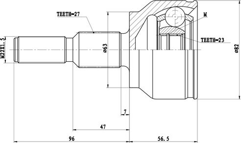ШРУС НАРУЖНЫЙ FORD FOCUS III CB8 (11-14) (Zikmar). Артикул Z87433R