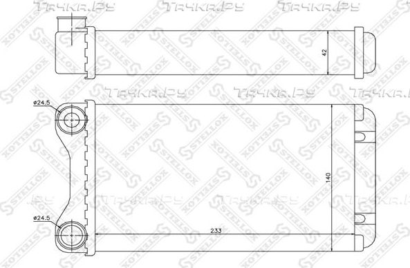 Радиатор отопителя (печки) Stellox для Audi A4 II (B6) 2000-2004. Артикул 10-35102-SX