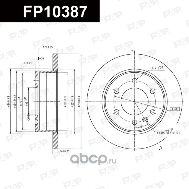 FAP Диск тормозной FP10387 FAP. Артикул FP10387