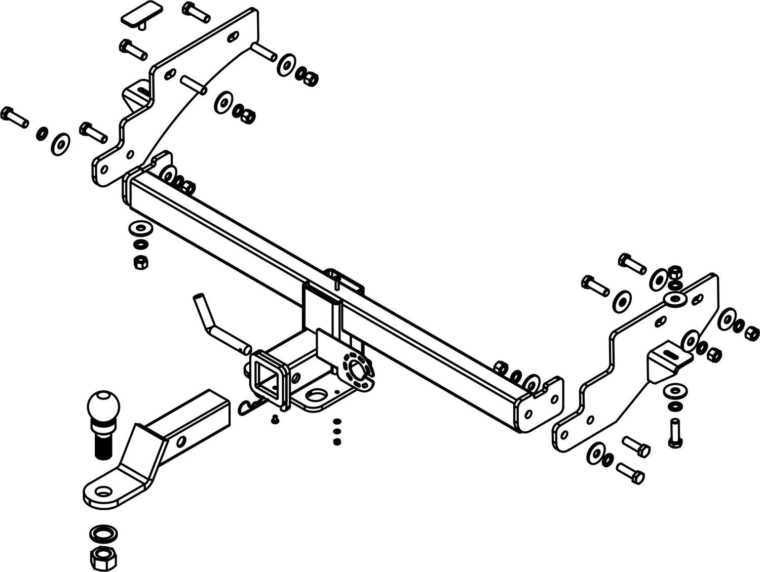 Фаркоп Bizon под американский квадрат для SWM G05 Pro 2021-2026. Артикул FA 0105-E