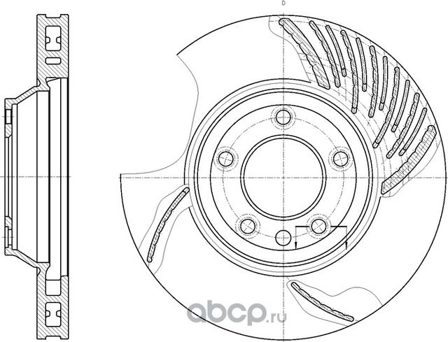 Диск тормозной вентилируемый (G-Brake). Артикул GR20205